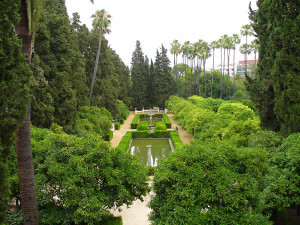 Jardines de los Reales Alcázares, Siviglia, Andalusia, Spagna. Author and Copyright Liliana Ramerini