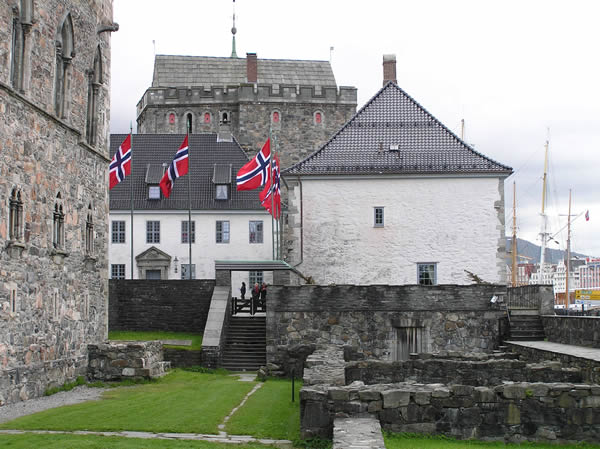 Kommandantboligen (Residenza del Comandante), Fortezza di Bergen (Bergenhus Festning). Author and Copyright Marco Ramerini